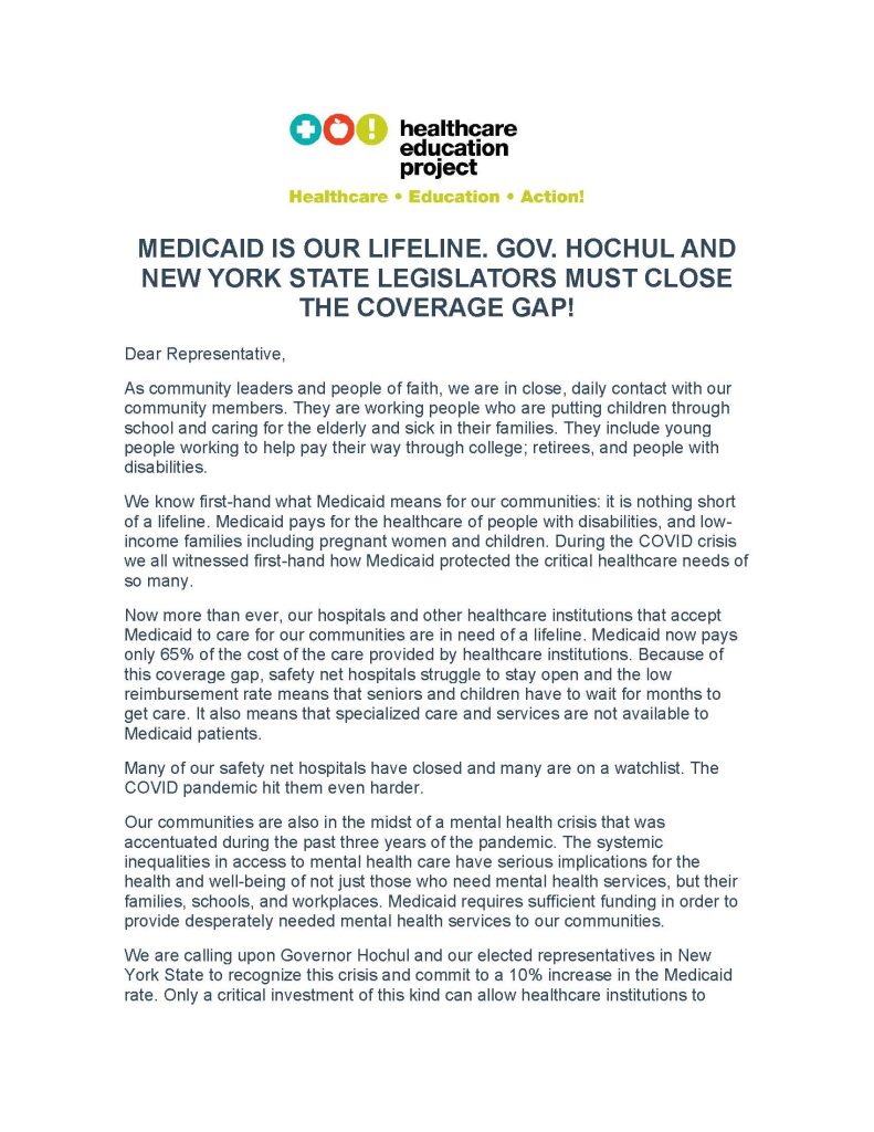 Community Leaders Urge You to Close the Medicaid Coverage Gap